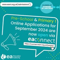 Reception & P1 Admissions for September 2024